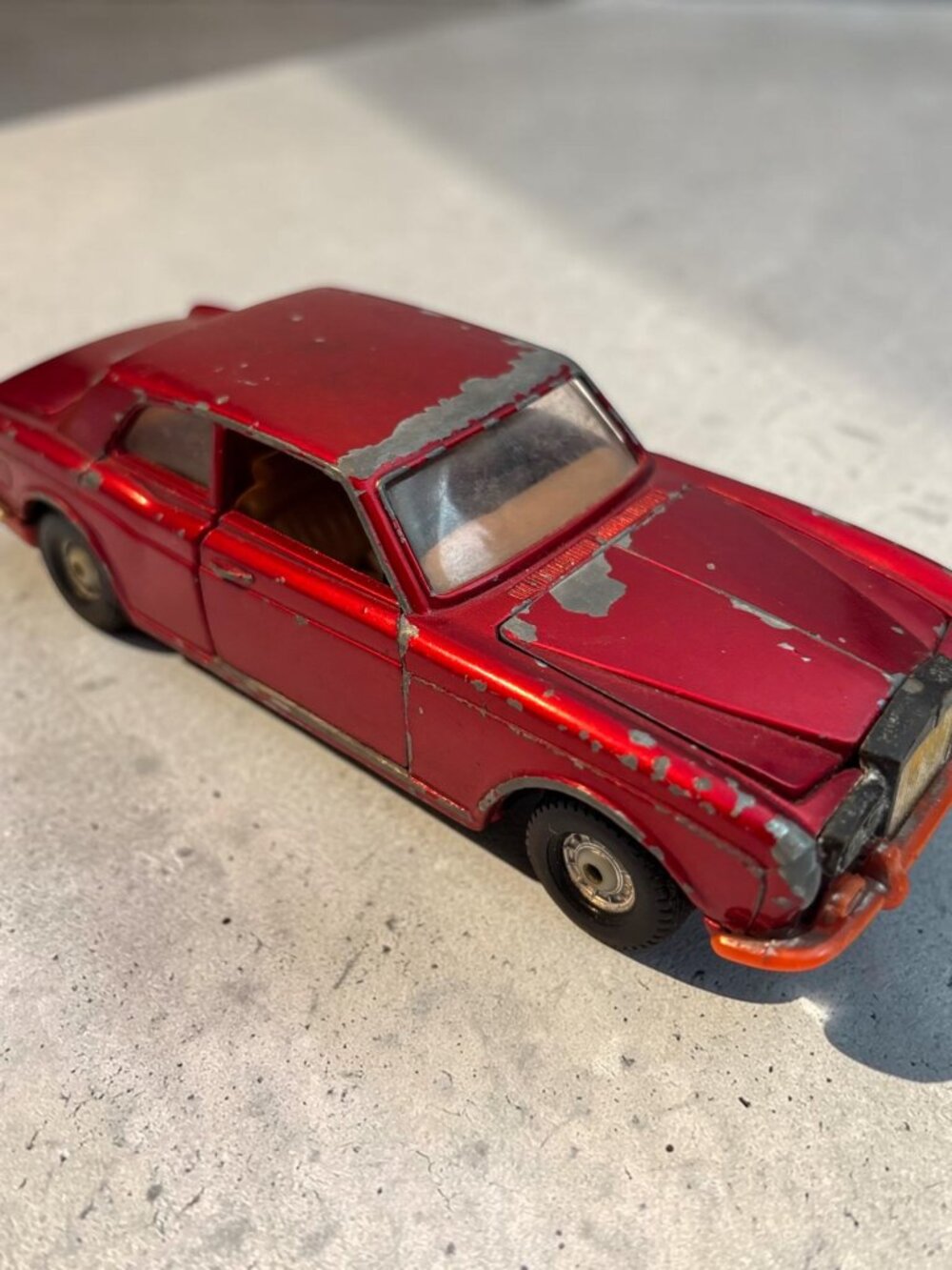 Vintage Corgi Rolls Royce Corniche Diecast Car Red With Opening Doors Trunk Hood